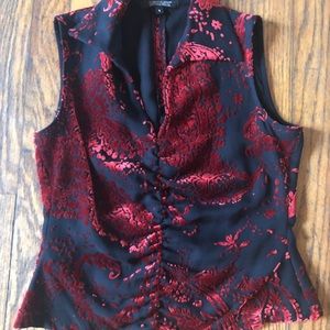 NWOT Karen Kane semi sheer Velvet accent top